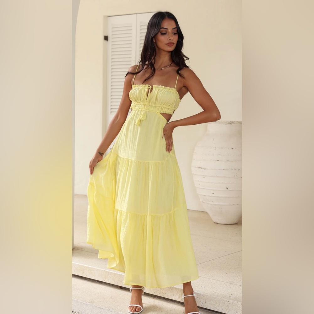 Hello Molly Magical Moments Maxi Dress Yellow NWT